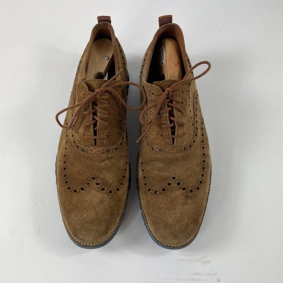 Cole Haan Other - Cole Haan Zerogrand Tan Suede/Blue Men's Oxford Shoes, Size 12